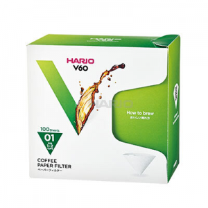 Бумажные фильтры Hario 01 V60 для пуровера, 100шт, белые, VCF-01-100WK