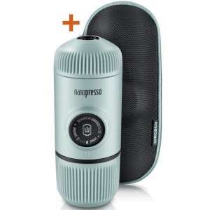 Wacaco Nanopresso Arctic Blue + кейс - портативная кофеварка, молотый кофе