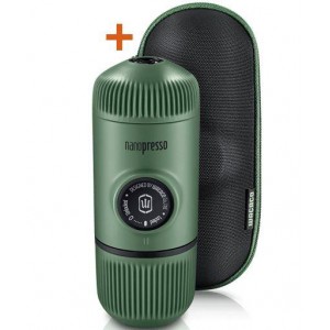 Wacaco Nanopresso Moss Green + кейс - портативная зеленая кофеварка, молотый кофе