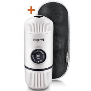 Wacaco Nanopresso Chill White + кейс - портативная белая кофеварка, молотый кофе