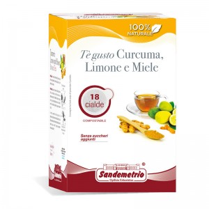 Чай в чалдах Sandemetrio Te Verde Gusto Curcuma, Limone E Miele, 18 шт.