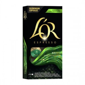 Кофе LOR Espresso Brazil, 10 капсул Nespresso
