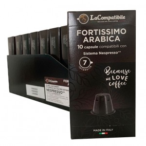 Кофе в капсулах Fortissimo Arabica Lacompatibile, 10 капсул Nespresso