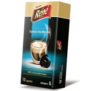 Кофе в капсулах Rene Espresso Decaffeinato, 10 капсул Nespresso